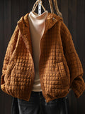 Women Winter Casual Quilted Cotton Hooded Jacket Coat