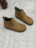 Women Winter Genuine Leather Warm Fleece-Lined Ankle Boots