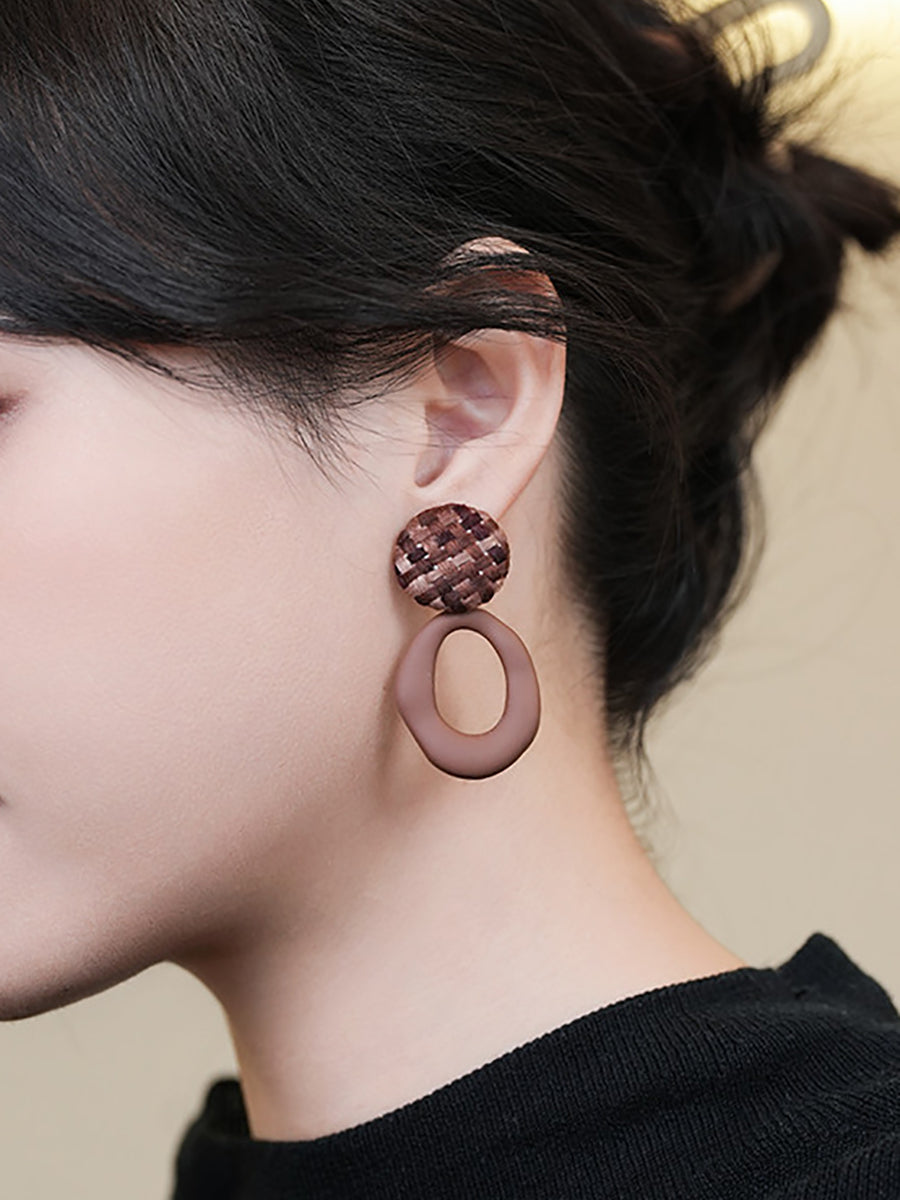 Women Vintage Geometric Alloy Drop Earrings