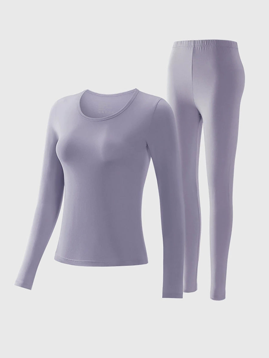 Women Fall Minimalist Cotton Thermal Underwear Set