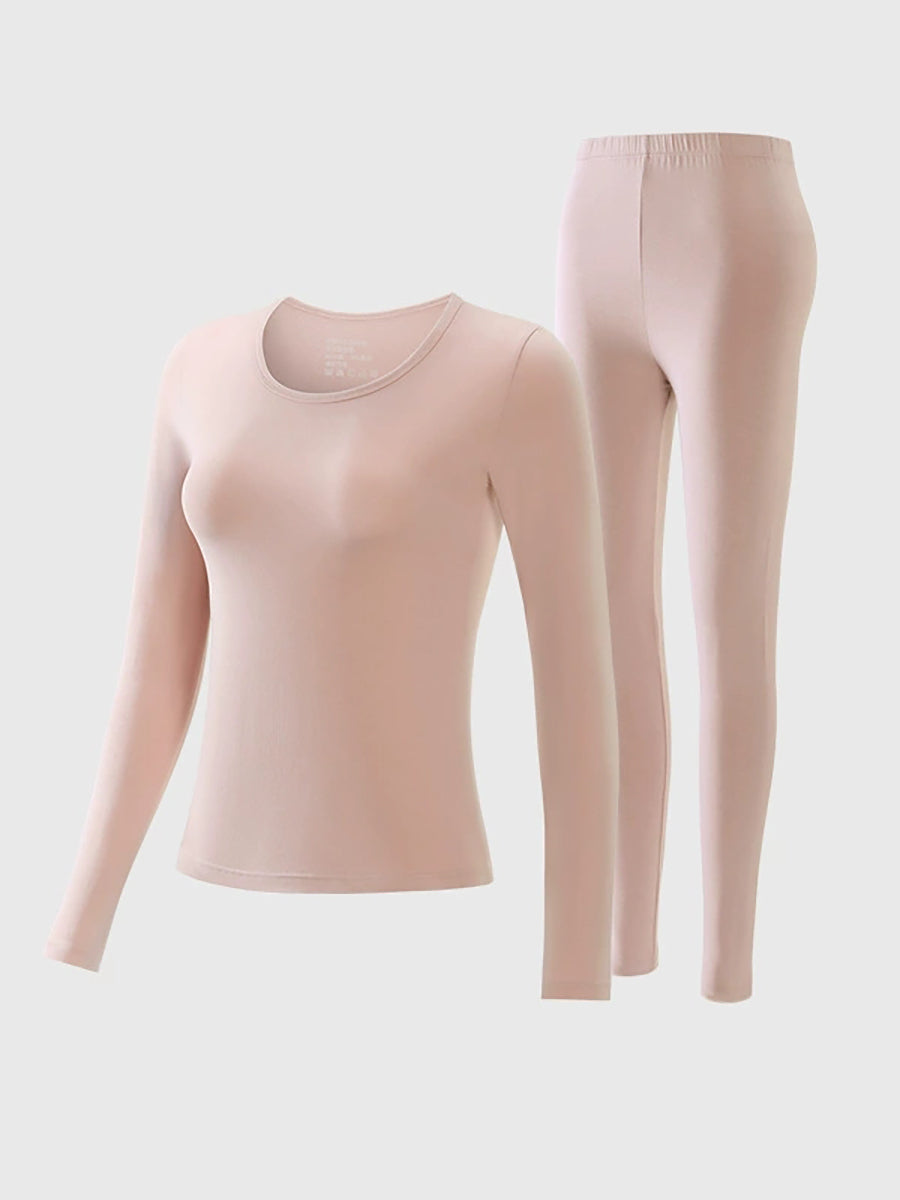 Women Fall Minimalist Cotton Thermal Underwear Set