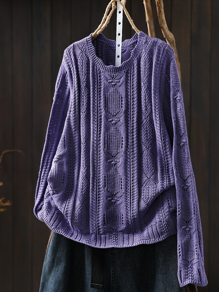 Women Casual Autumn Long Sleeve Cotton Knit Top