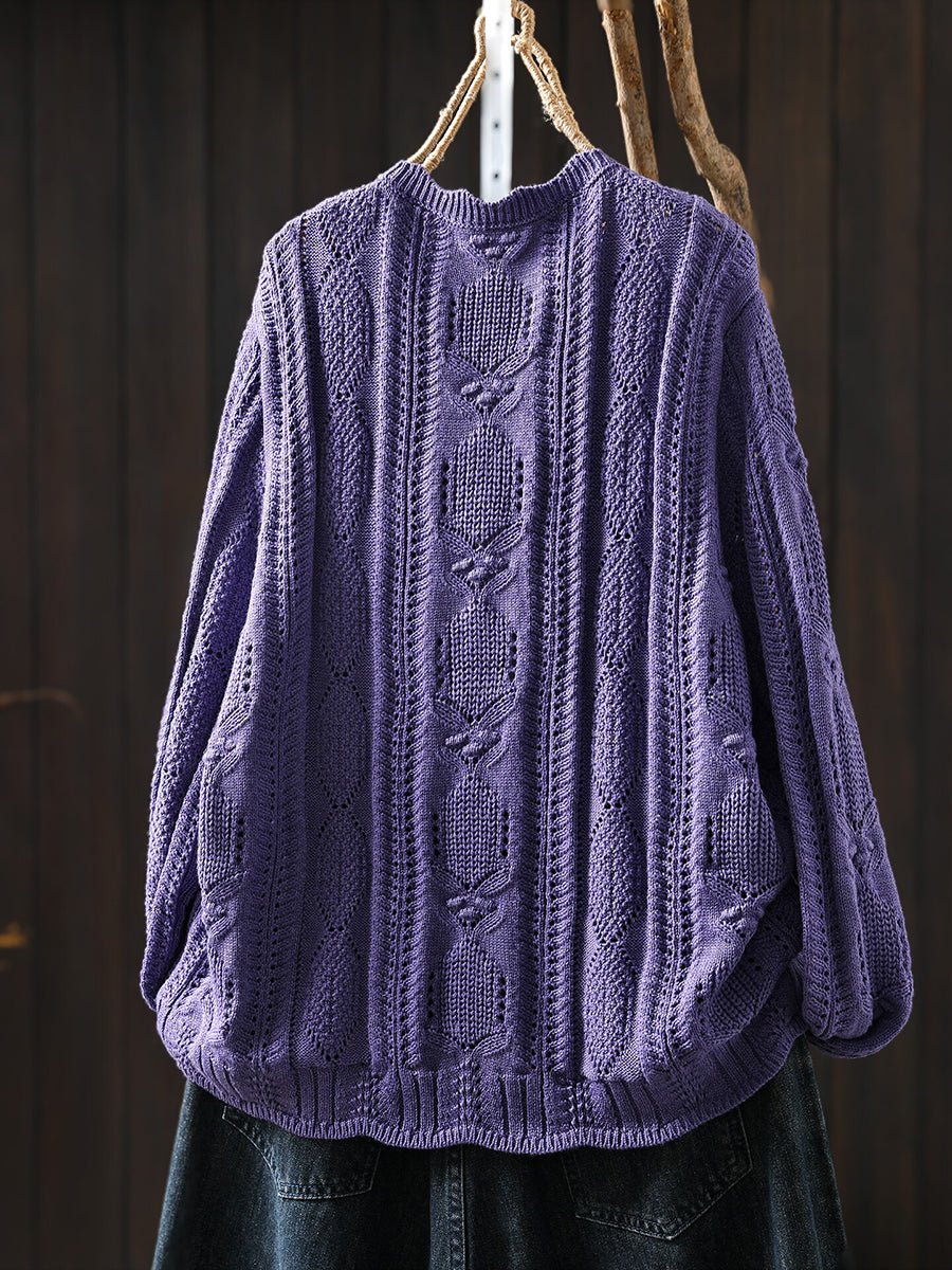 Women Casual Autumn Long Sleeve Cotton Knit Top