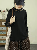 Women Artistic Ruffled Lace Collar Embroidered Base Layer Top