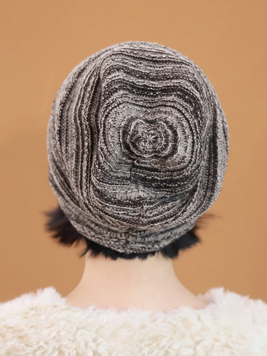 Women Warm Knit Ruched Slouchy Beanie