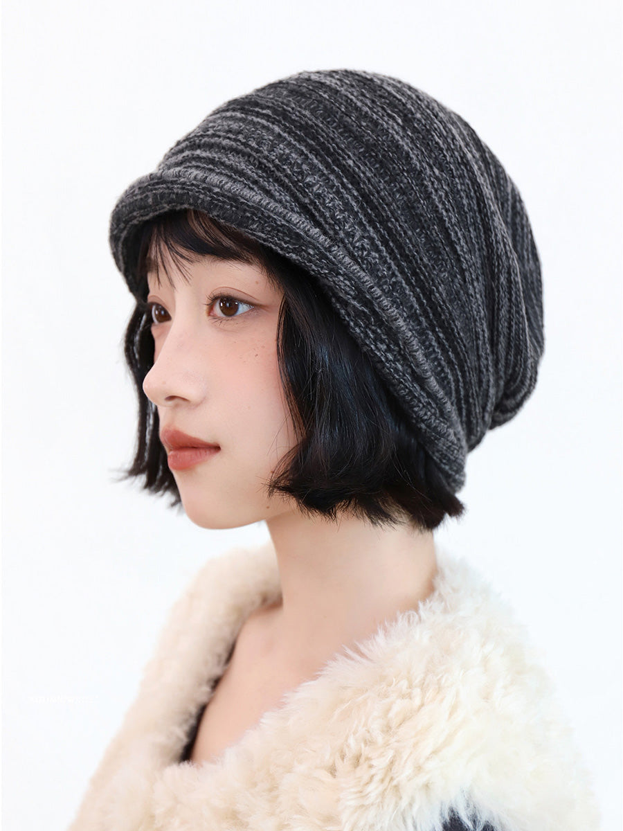 Women Warm Knit Ruched Slouchy Beanie