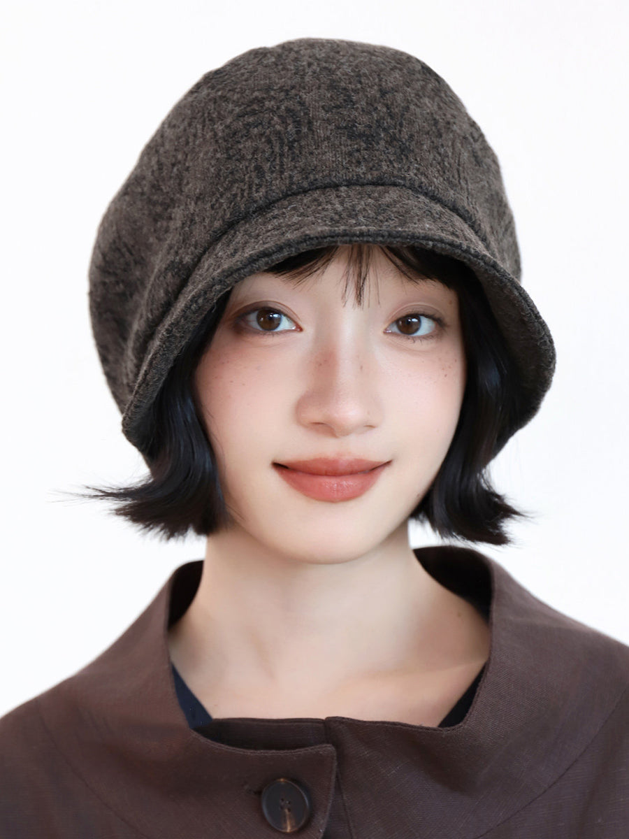 Women Wool-Blend Jacquard Warm Bucket Hat