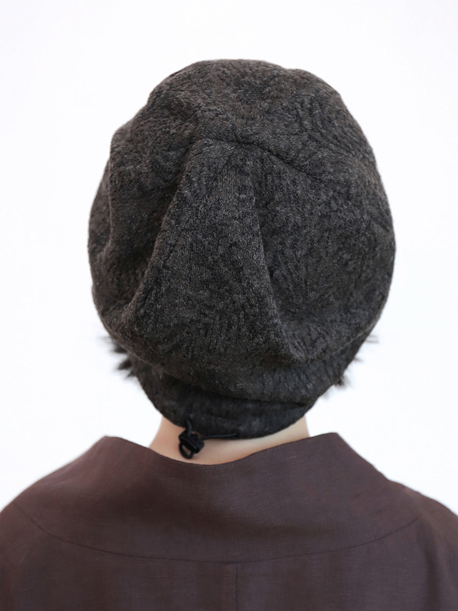 Women Wool-Blend Jacquard Warm Bucket Hat