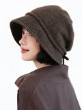 Women Warm Wool Blend Knit Fisherman Bucket Hat