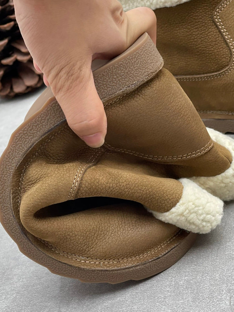 Women Solid Retro Comfort Winter Snow Boots