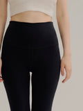 Women Winter Warm Pure Color High-Waist Thermal Pants