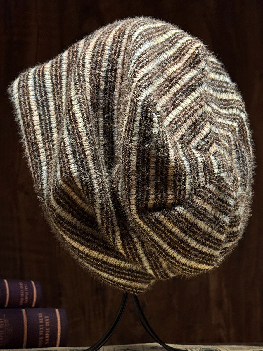 Women Warm Striped Knit Slouchy Beanie