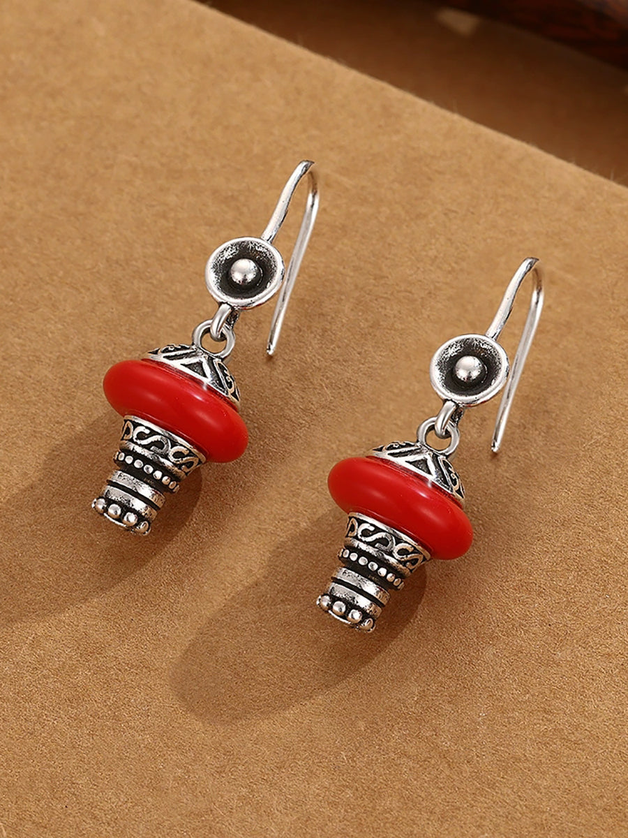 Women New Chinese Ethnic Amber Earrings
