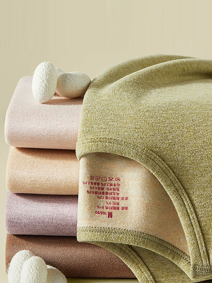 Minimalist Cozy Cashmere Solid Women Thermal Underwear Set