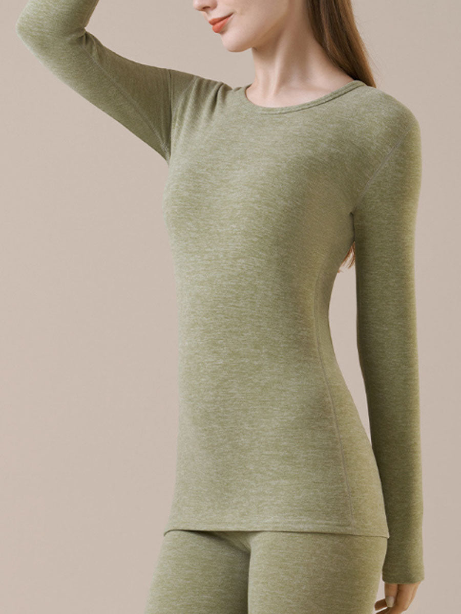 Minimalist Cozy Cashmere Solid Women Thermal Underwear Set