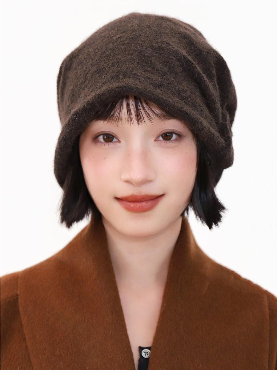Women Winter Solid Color Ear Protection Warm Hat