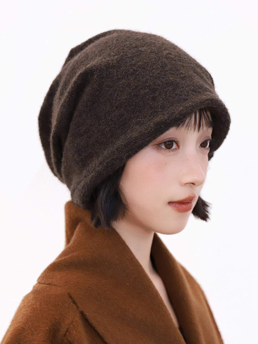 Women Winter Solid Color Ear Protection Warm Hat