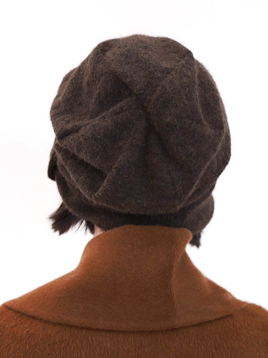 Women Winter Solid Color Ear Protection Warm Hat