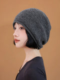 Women Lazy Style Rolled Edge Knit Slouchy Beanie