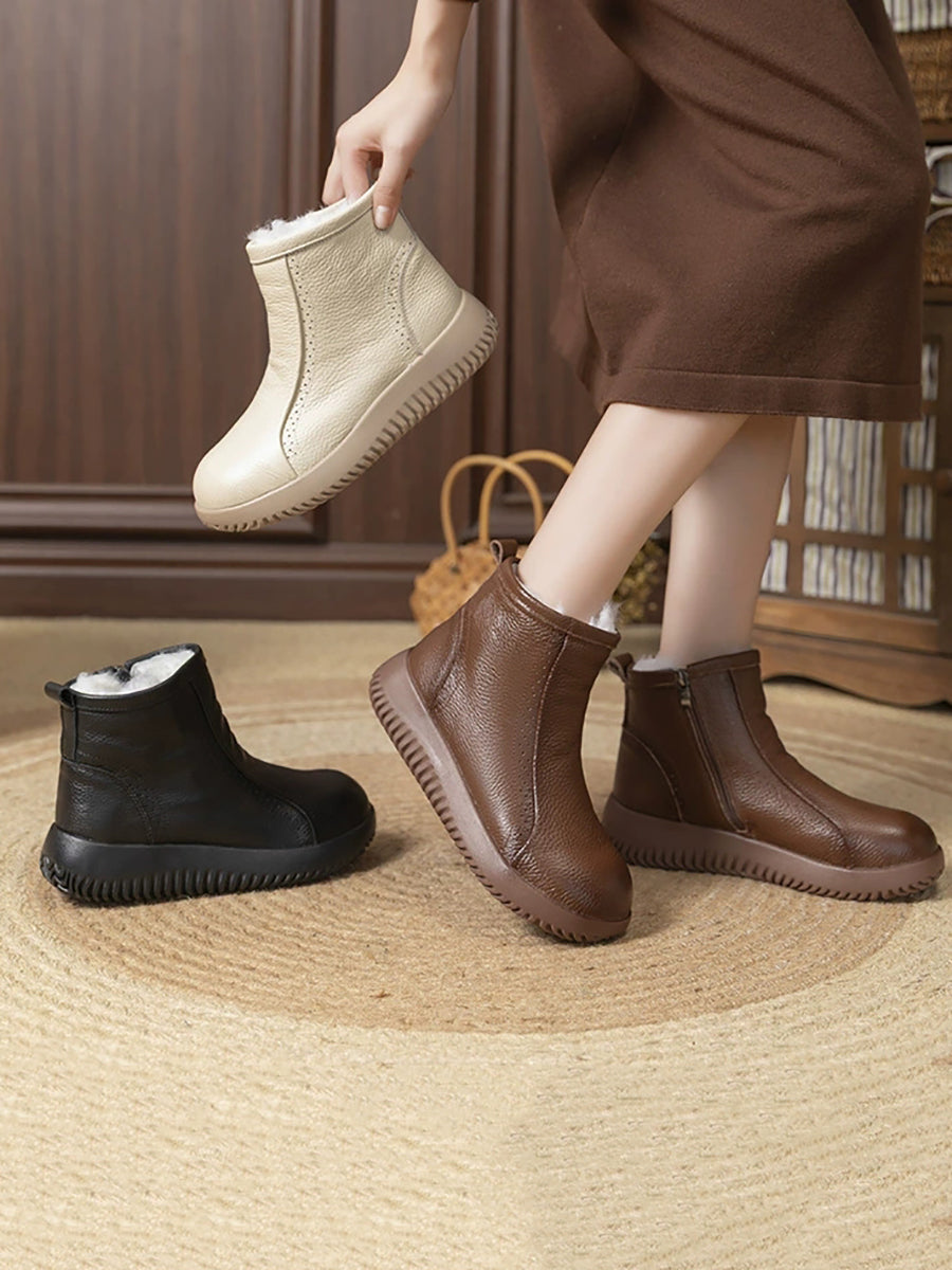 Women Winter Casual Wool Snow Boots