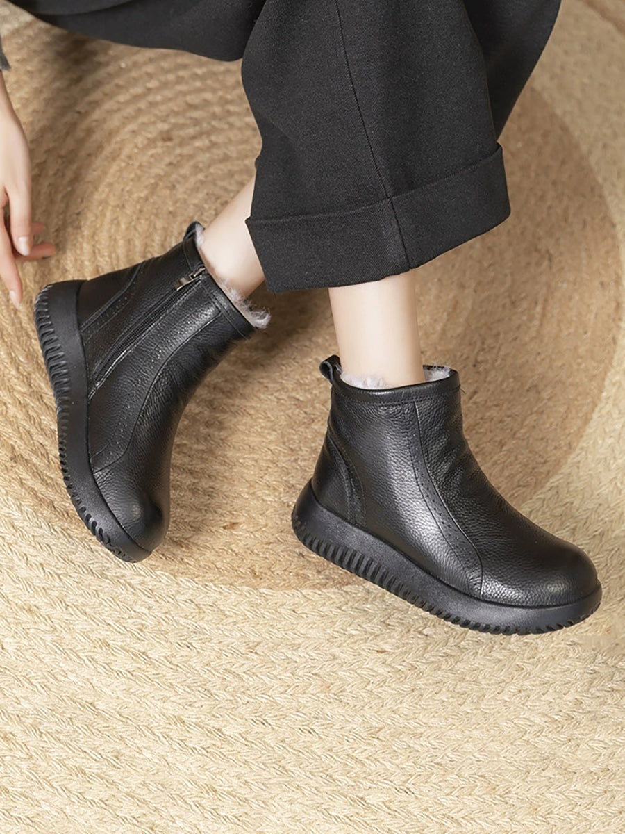 Women Winter Casual Wool Snow Boots