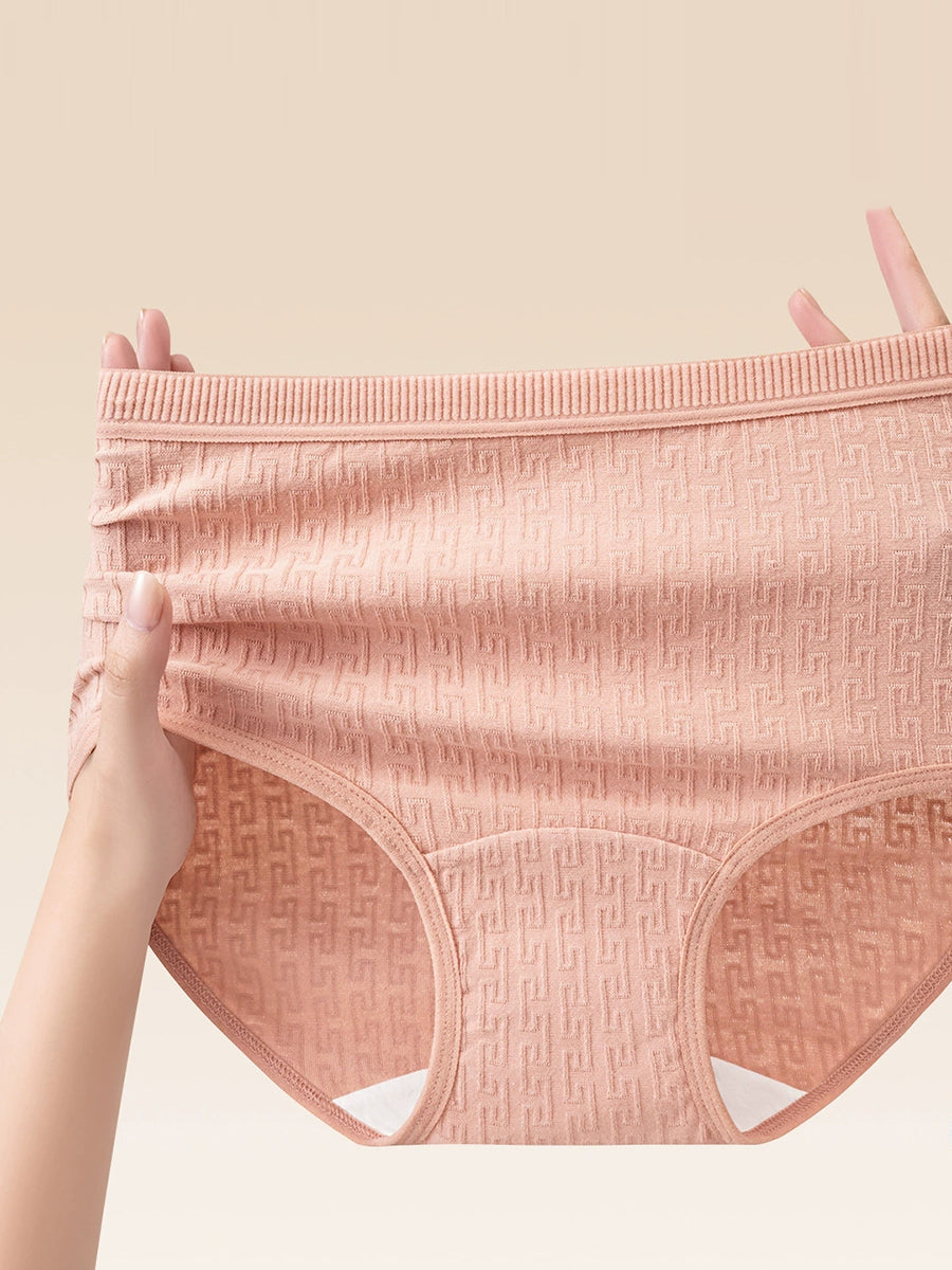 4 Pieces Women Breathable Ribbed Texture Cotton Gusset Briefs