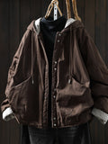 Women Winter Casual Cotton Warm Padded Hooded Jacket