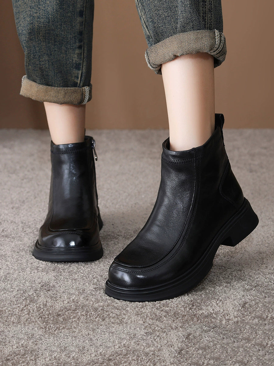 Women Retro Comfort Chelsea Fleece-Lined Ankle Boots