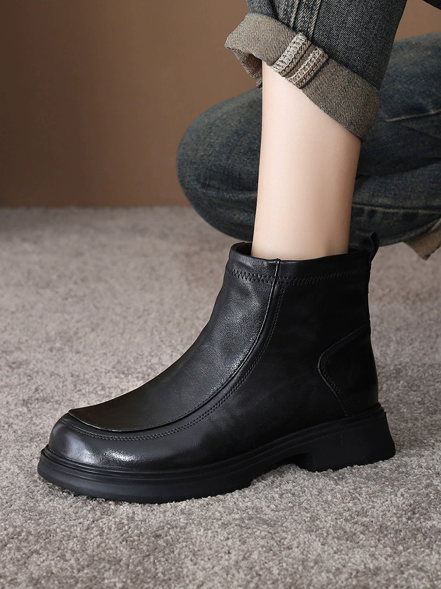 Women Retro Comfort Chelsea Fleece-Lined Ankle Boots