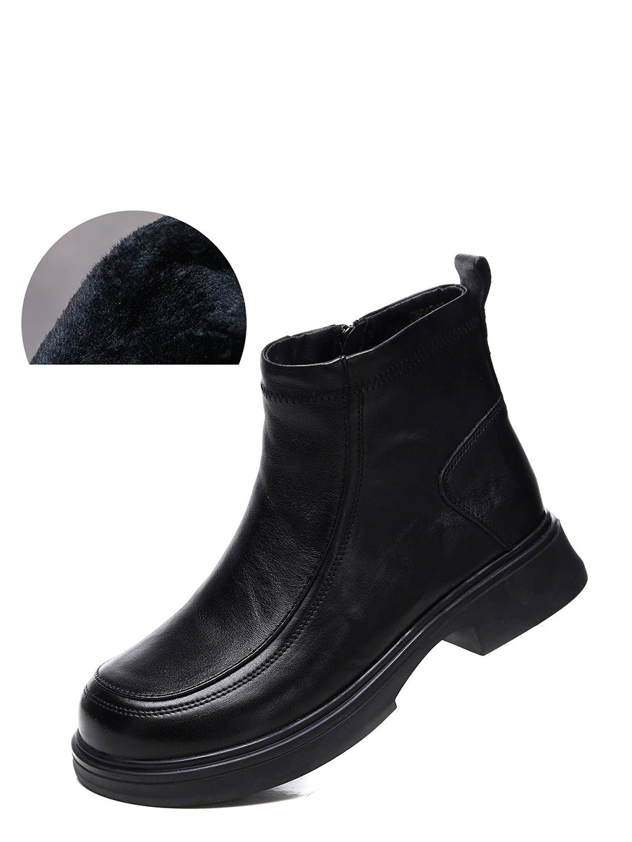 Women Retro Comfort Chelsea Fleece-Lined Ankle Boots