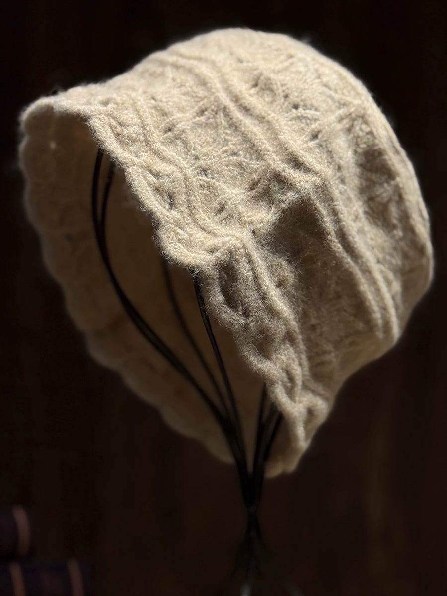 Women Autumn Winter Warm Solid Color Knit Hat