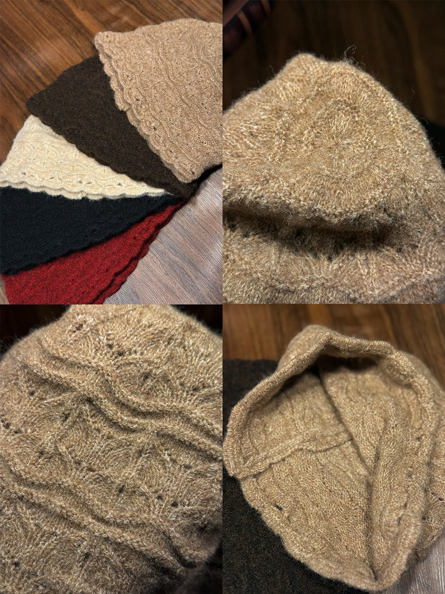 Women Autumn Winter Warm Solid Color Knit Hat