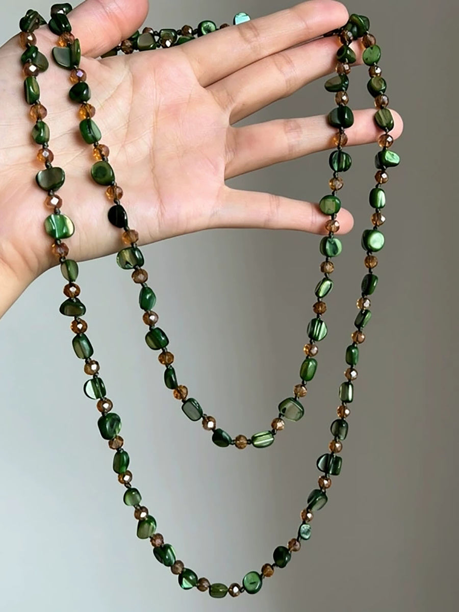 Women Forest Style Beaded Bohemian Long Necklace