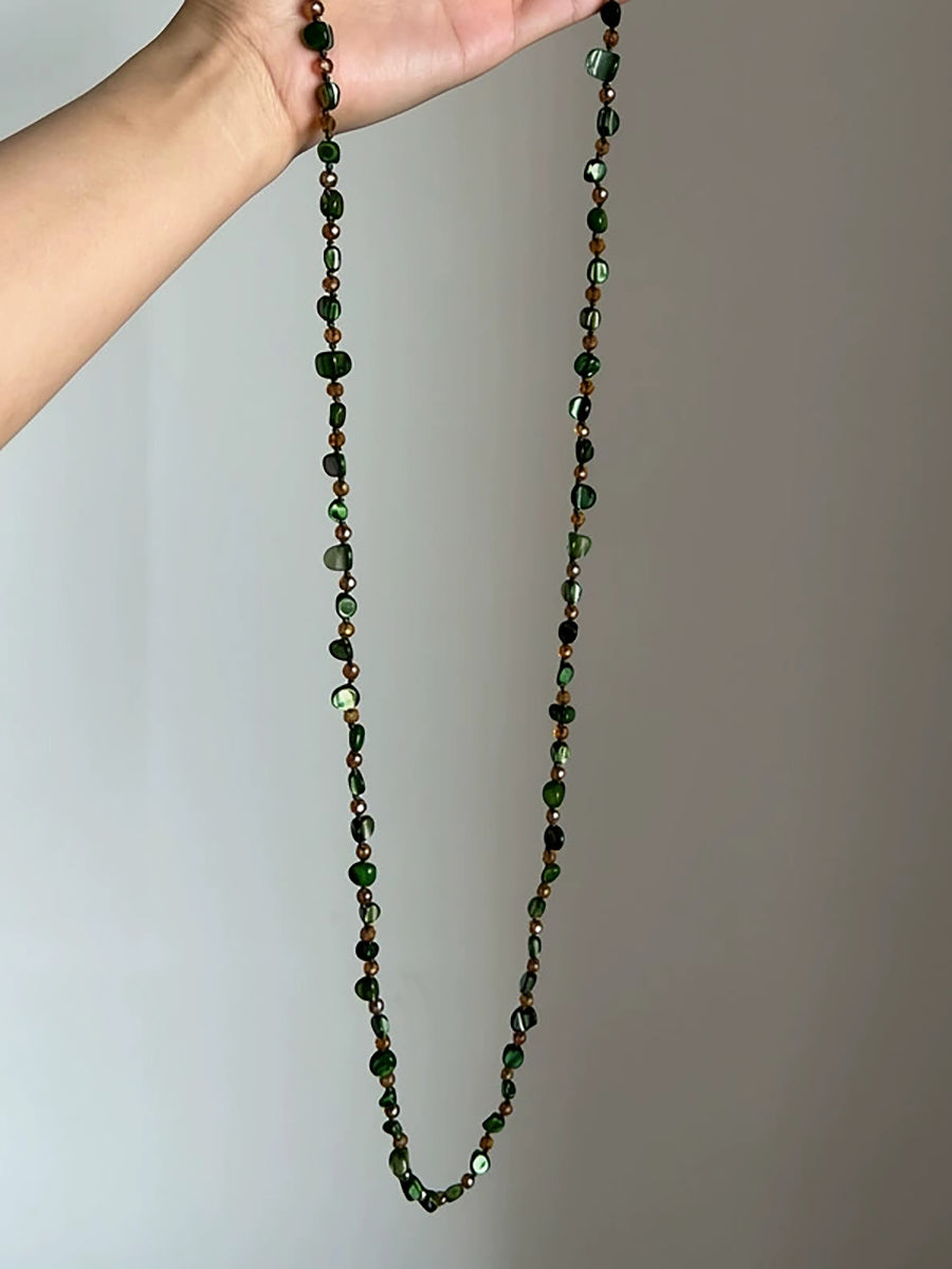 Women Forest Style Beaded Bohemian Long Necklace
